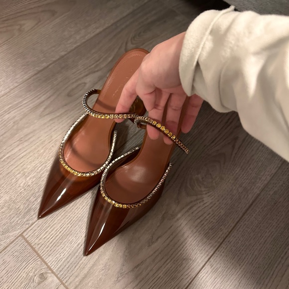 Amina Muaddi Glass Mules - Picture 3 of 6